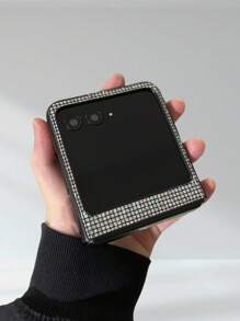 Sequined Phone Case With Plush Lining, Compatible With Samsung Z Flip3, Z Flip4, Z Flip5, Z Flip6, Z And Razr40, Razr50, Razr60 Ultra Waterproof Shockproof Anti-Fall Scratch Resistant - Grey - View 5