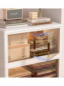 4layer Folding Storage Box, Large Double -Opening Storage Box, Large Storage Boxes With Lids And Wheels, Storage, Snacks, Toys And Books, Outdoor Foldable Storage Boxes - White - View 6