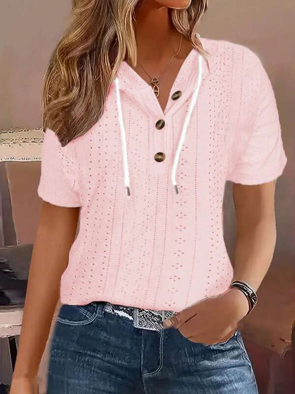 Printemps/Été grande taille Ample Couleur Unie sweat-shirt à capuche Ouvert avec Cordon de Serrage pour Femme, Marché Transatlantique Européen et Américain