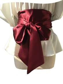 时尚女士丝绸腰带，带蝴蝶结装饰，多用途配饰，适合夏季、秋季、万圣节等节日装扮 - A - 查看 14