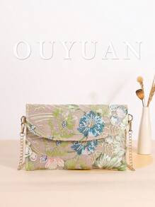 亮片刺绣信封包，女士时尚亮片拼布翻盖钱包，亮片拼布刺绣晚宴包，撞色拼布随机刺绣手拿包，适合女士购物、旅游、聚会、礼品、时尚活动派对、婚礼