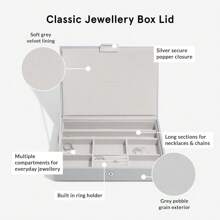 Pebble Grey Classic Medium Jewellery Box - Set Of 3 - Pebble Grey - View 5