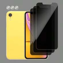 6er Set: 3 Stück Anti-Spähschutz gehärtetes Glas Displayschutz + 3 Stück 3D Kamera Linsenschutz, 1:1 Hochauflösende Klarheit, kratzfest, langanhaltend, geeignet für Apple iPhone X/XR/11/12/13/14/15/16/16Pro/16Plus/16Pro Max/16e Komplette Serie