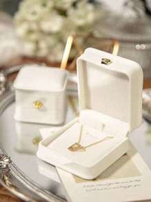 1 PU Jewelry Box, Elegant And Noble Jewelry Storage Box For Storage And Display Of Rings, Bracelets, Necklaces And Earrings, Modern Solid Color Multifunctional Jewelry Storage Box, Suitable For Home And Travel Portable Jewelry Storage Box - Multicolor - View 5