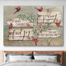 1Pc Framed Angel Wings & Pink Flowers - Inspirational Canvas Art Poster, Wall Decor For Living Room, Bedroom, Bathroom