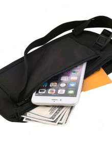 Invisible Waist Bag Sports Slim Waist Pack Outdoor Running Multifunctional Ultra-Thin Travel Waist Bag - 黑色 - 查看 1