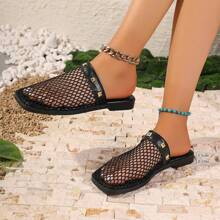 2025 Najnowsze klasyczne europejskie i amerykańskie płaskie buty z odkrytymi palcami dla kobiet