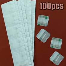 10/25/50/100片防水透明粘性伤口贴 - 易于护理，一次性，方形，适用于急救包 - 白色 - 查看 10