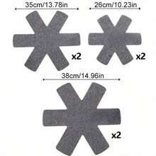 6/12 件装毛毡锅具保护垫 - 不粘、防刮厨房储物垫，适用于炊具、玻璃器皿等 - 灰色 - 查看 12