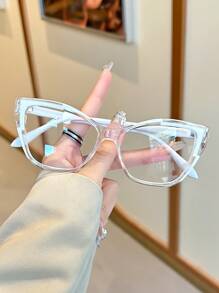 女士时尚猫眼老花镜，配彩色镜框，透明 +1.0 至 +4.0 处方镜片，适合阅读和电脑使用，轻质 PC 材质，设计优雅 - A - 查看 3
