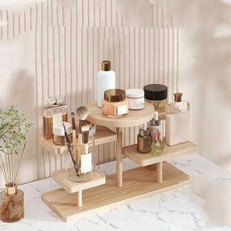 1 件多层木制展示架，5 个小型珠宝展示平台，用于活动的多功能桌面展示架，木制多用途展示架，适用于收藏品和纪念品，室内外装饰返校