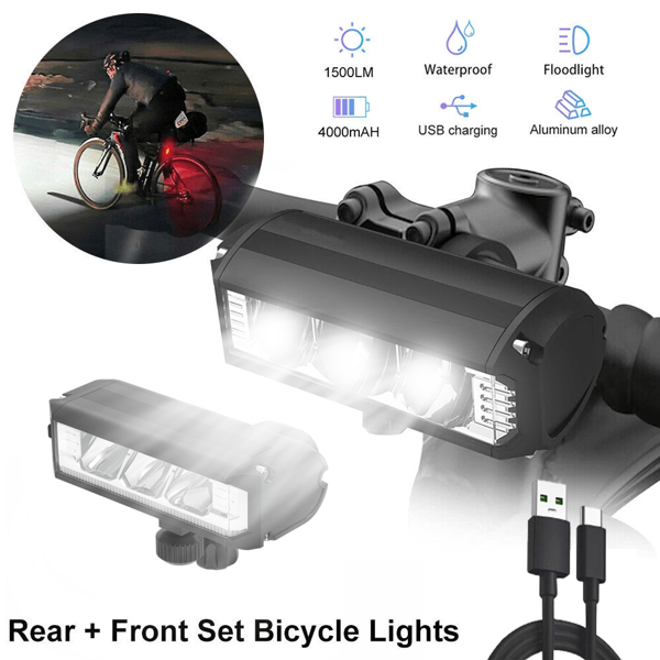 1 Stück Wasserdichtes superhelles LED-Fahrradlicht USB wiederaufladbarer Fahrrad-Frontscheinwerfer,Robust und sturzfest,4 Beleuchtungsmodi