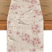 1 件春季桌旗，设计有麻雀站在桃花枝上图案，由 100% 涤纶纤维编织而成，有多种尺寸可供选择，可机洗涤纶餐垫，耐热、防污、防水、易于清洁，适用于桌面装饰、节日派对装饰、桌面保护，可用作礼物、家庭日用品、厨房用品和春季室内装饰。 - 彩色 - 查看 11