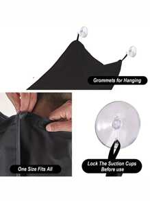 Fartuch do golenia, męski fartuch do golenia, przezroczysty fartuch do golenia z przyssawką, fartuch do stylizacji wąsów, zestaw maszynek do golenia, zestaw nożyczek - Czarne - Zobacz 6