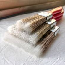 3pcs Wooden Handle Paint Brushes, 1 Inch, 2 Inch, 3 Inch, PET Soft Bristle Durable Cleaning Brush With ABS Handle, Home Decor Wall Painting Tool