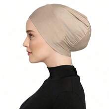 Turbante da donna monocromatico - semplice, elastico e alla moda sottocapoCasco per uso quotidiano, morbido, traspirante e confortevole