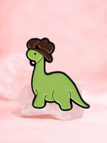 1 pièce Broche épinglette en émail à motif mignon de dinosaure. Épinglettes de revers pour sac à dos, vêtements, accessoires, bijoux dessin animé, décorations de fête, cadeau