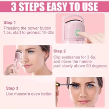 Heated Eyelash Curler Rechargeable USB Electric Mini Lash Curler New In Box - Pink - View 11
