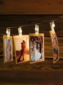 1pc Photo Clip Decorative Light, Holiday Decoration Light, Party Centerpiece Decor, Photo Frame Element For Bedroom, Party, Wedding, Valentine's Day, Christmas, Thanksgiving, Seasonal Decor, Home, Fireplace, Staircase, Handrail, Curtain, Photo Wall, No Battery Required
