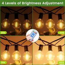 Solar Light Bulb String 15M 20+1 Light/20M 26+2 Light/30M 38+2 Light, RF Remote Control, Suitable For Outdoor Courtyards, Gatherings And Picnics Waterproof LED Garden Lights Weatherproof Solar Powered Outside Light For Gazebo Pergola Patio