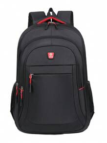 Large Capacity Durable Travel Backpack, Men's Laptop Bag, High Capacity, School/Commute Backpack With Laptop Compartment, Adjustable Shoulder Straps, Zipper Closure, Ideal For Travel, School And Commute, Multi-Functional Handbag