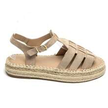 Sandales compensées en espadrille avec brides entrecroisées – Style bohème chic - 卡其色 - 查看 3
