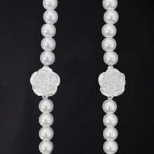 2 regulowane ramiączka do biustonosza zdobione perłami, odpinany łańcuszek na klatkę piersiową, pasek na ramię do bielizny, odkryte plecy na imprezę Rave