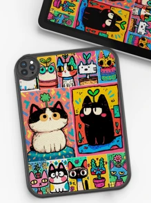 1 Peça Capa Protetora Anti-queda para Tablet com Padrão Colorido de Gatinho Cartoon, Capa Protetora Grossa à Prova de Choques com Rotação de 360 Graus para iPad de 10ª Geração de 10,9 Polegadas, Capa de Tablet de Couro Portátil para iPad de 10,2 Polegadas