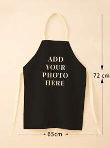 1pc Customizable Photo Linen Apron, Personalized Kitchen Apron With Logo Design, Breathable Lightweight Chef Cooking Apron, Kitchen Accessories - Multicolor - View 5