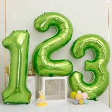 1pc 32-Inch Lime Green Mylar Number Balloon, Suitable For Spring, Birthday, Anniversary Party Decoration