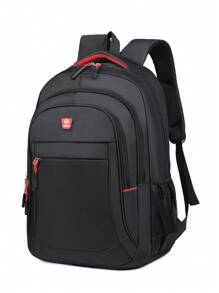 Large Capacity Durable Travel Backpack, Men's Laptop Bag, High Capacity, School/Commute Backpack With Laptop Compartment, Adjustable Shoulder Straps, Zipper Closure, Ideal For Travel, School And Commute, Multi-Functional Handbag