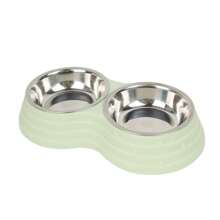 1 pièce Bol double en acier inoxydable Cadeau pour amateurs de chats/chiens et amoureux des chats/chiens. Bol d'eau et de nourriture pour animaux de compagnie antidérapant. Base antidérapante pour l'alimentation intérieure et extérieure. Bols intérieurs amovibles.