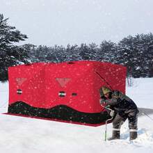 Studyset Portable Ice Fishing Tent - Spacious 4 To 6 Person Pop-Up Ice Shack For Winter Fishing,Pop-Up Portable Hub-Style Ice Fishing Shelter - Durable And Weather Resistant - Red - View 5