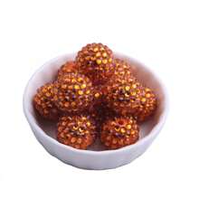 18x20mm 10/20pcs Pack Mix Colorful Plating Color Bulk Price High Quality Resin Rhinestone Ball Beads For DIY Beadable Pen Keychain Chunky Bubblegum Necklace Bracelet Jewelry Making