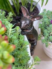 1pc Resin Cute Eye Mouse, Rabbit, Snake Garden Decorative Statue, Suitable For Garden, Lawn And Patio, Outdoor Gardening Decor, Hanging On Planters, Indoor Decoration Figurine, Planter Decor, Perfect For Garden, Yard And Home Decor, Ideal Gift For Mother's Day, Valentine's Day, Thanksgiving, Graduation