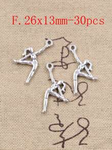 Charms Gymnastics Player Gymnast Sporter Silver Color Pendants