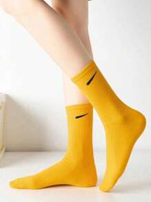 20 Pairs Of Random One Skim Candy Macaron Colored Socks For Boys And Girls, Suitable For Daily Campus Sports, Fashionable And Versatile, Skin Friendly, Comfortable, Breathable And Odor Proof, Suitable For Men And Women, And Suitable For Couples,Crew Socks