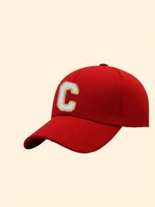 1 pieza Gorra de béisbol negra con 26 letras para niños, diseño bordado con hilo dorado, ajustable con cierre a presión, sombrero de sol de moda para niños y niñas - Rojo - Ver 17