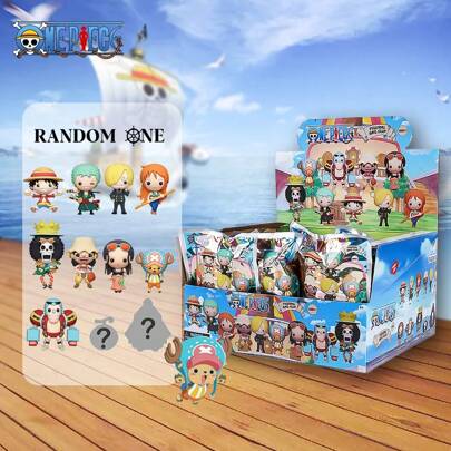 TOEI ANIMATION 1PC One Piece Officially Licensed Blind Box 3D Cartoon Anime Characters RoronoaZoro And Other Characters Mystery Bulk Surprise Doll Keychain Random Character Image Fashion Collectible Key Ring Car Keys Backpack Hanging Creative Room Decorations Christmas Halloween Birthday Gifts For Family And Friends