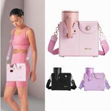 Water Bottle Carrier Bag, Tumbler Holder Purse, Outdoor Portable Crossbody Water Cup Storage Bag, Water Cup Holder Bag, - Pink - View 2