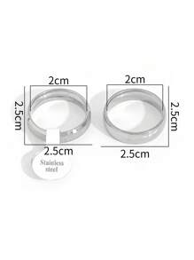 1pc Minimalist Stainless Steel Ring For Men - Silver - View 6