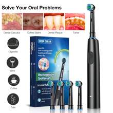 Electric Toothbrush Rotary Rechargeable Electric Toothbrush For Adults Rotating - Black - View 4