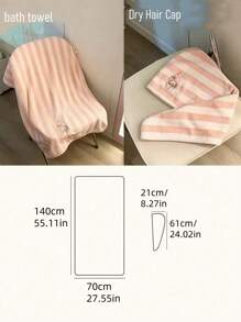 Sanrio 1/2pcs Sanrio Kuromi Bath Towel Coral Fleece, More Absorbent Than, Portable, Large Cute Towel For Bathing, Face Washing, Cartoon Hair-Drying Towel Back To School