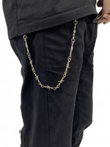 1 pieza Collar de espina de estilo punk y cadena para pantalones, accesorio de moda callejera única adecuada para usar a diario