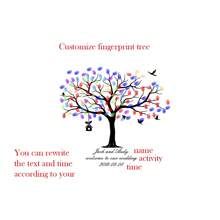 1pc Creative Fingerprint DIY Finger Painting Wedding Party Company Annual Meeting Personalized Fingerprint Sign-In Picture Sign-In Tree, Increase Fun, Decorative Painting, Living Room, Bedroom, Decorative Poster, Memorable, Canvas, No Frame - Multicolor - View 5