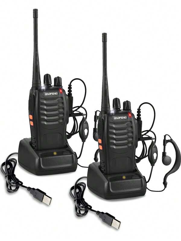 2 Stücke Outdoor Camping tragbares Walkie-Talkie Baofeng BF-888S Zwei-Wege-Funkgerät 16 Kanäle Walkie-Talkie Sender-Empfänger UHF 400-470MHz