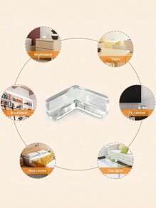 4/8pcs Table Corner Edge Protector, Silicone Cushion Guard To Prevent Bumps, Furniture Corner Protection