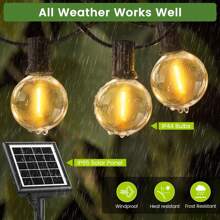 Solar Light Bulb String 15M 20+1 Light/20M 26+2 Light/30M 38+2 Light, RF Remote Control, Suitable For Outdoor Courtyards, Gatherings And Picnics Waterproof LED Garden Lights Weatherproof Solar Powered Outside Light For Gazebo Pergola Patio