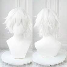 Pelucas cortas y esponjosas de cabello sintético resistente al calor para cosplay del personaje Kaneki Ken de anime, para juego de roles y fiestas