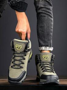 Men's Boots, Hiking Boots, Work Shoes, Anti-Puncture Safety Shoes, Thick Sole Non-Slip Sports Shoes, Men's Lace-Up Ankle Boots